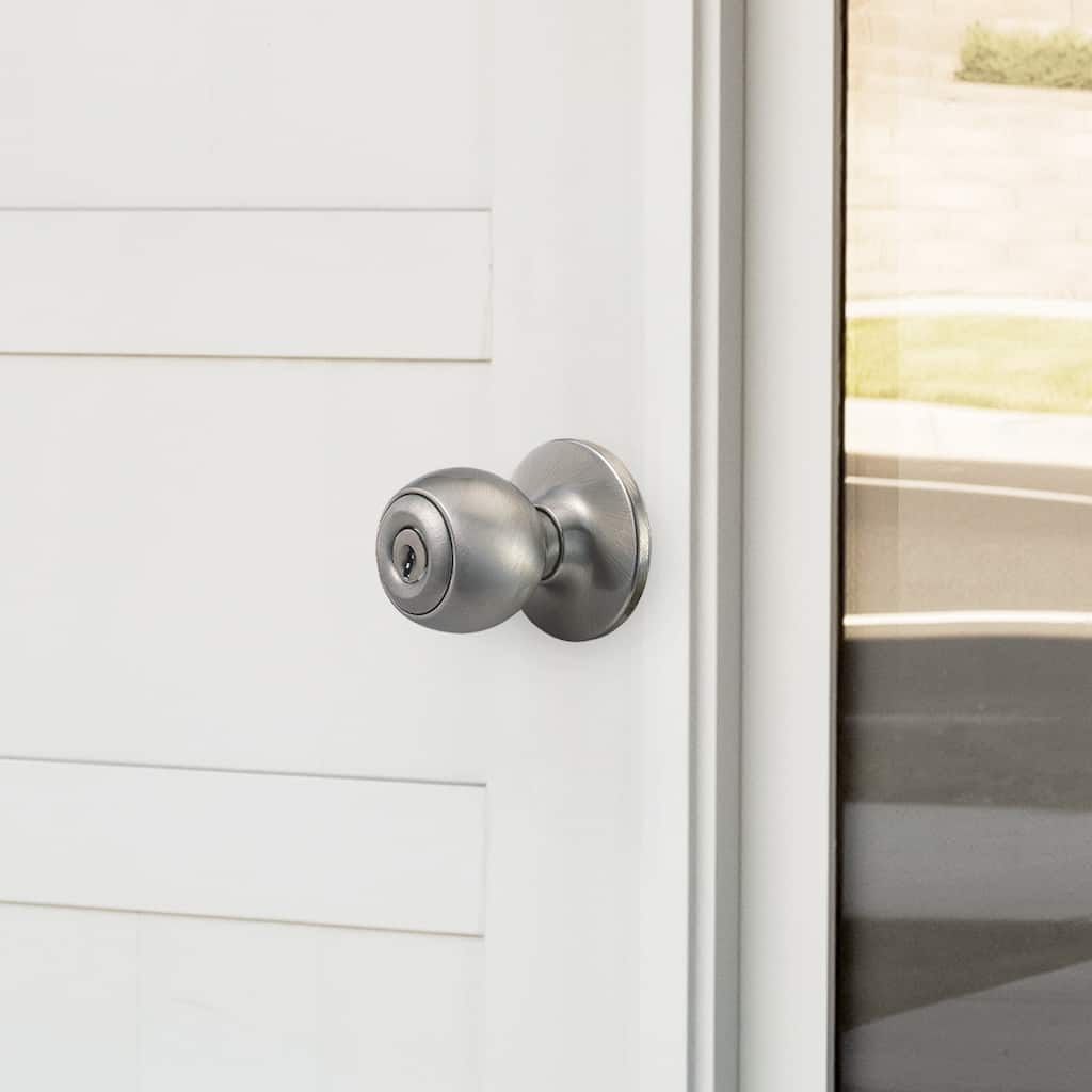 Design House Ball Keyed Entry Door Knob Satin Nickel