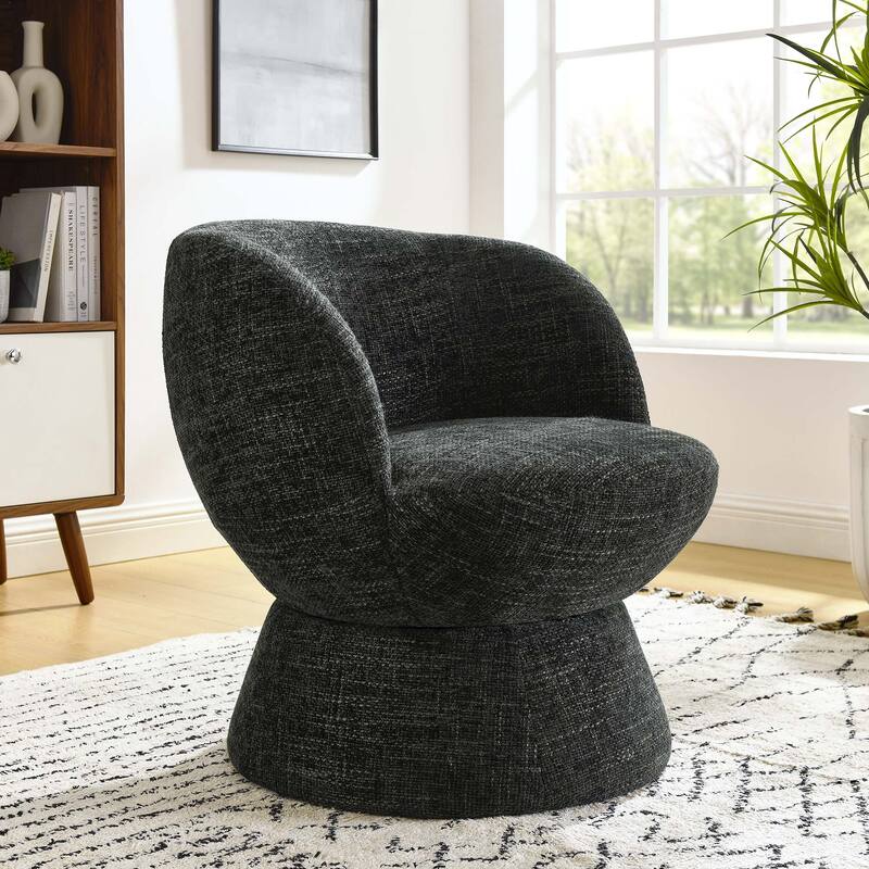 Vesta Chenille Fabric Upholstered Swivel Chair