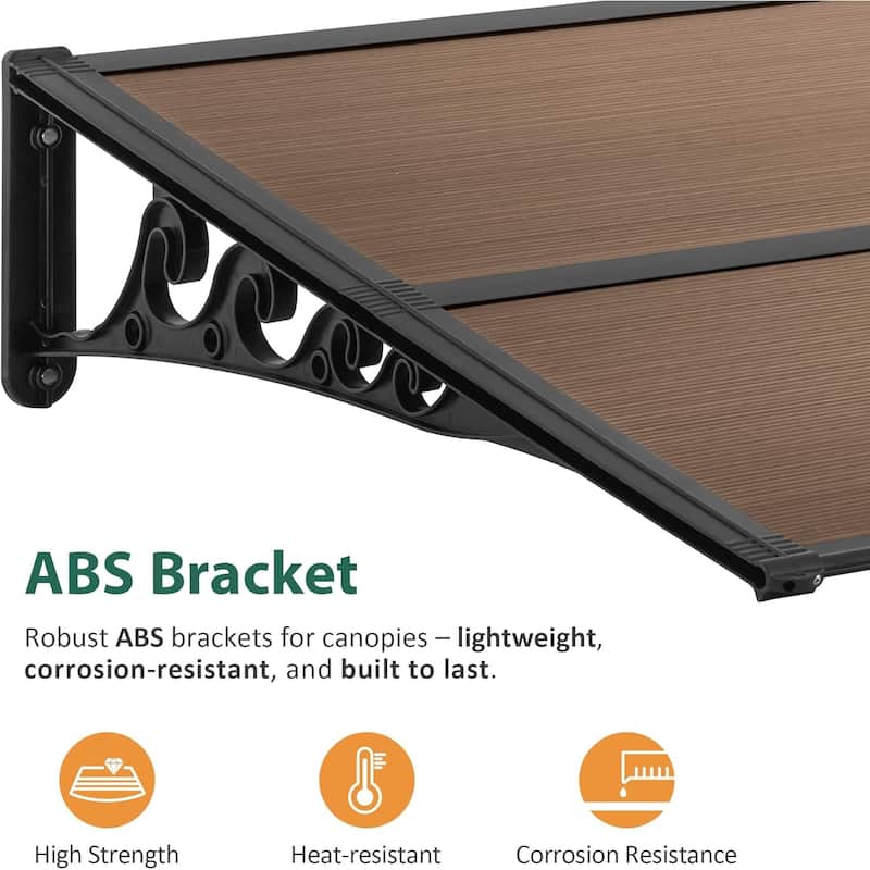 MCombo Window Awning Door Canopy Exterior 40'' x 80'', Polycarbonate Cover Front Door Outdoor Patio Awning Canopy