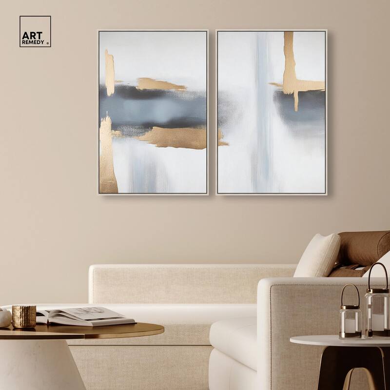 Visual Gold Vortex I Canvas Set of 2 by Art Remedy
