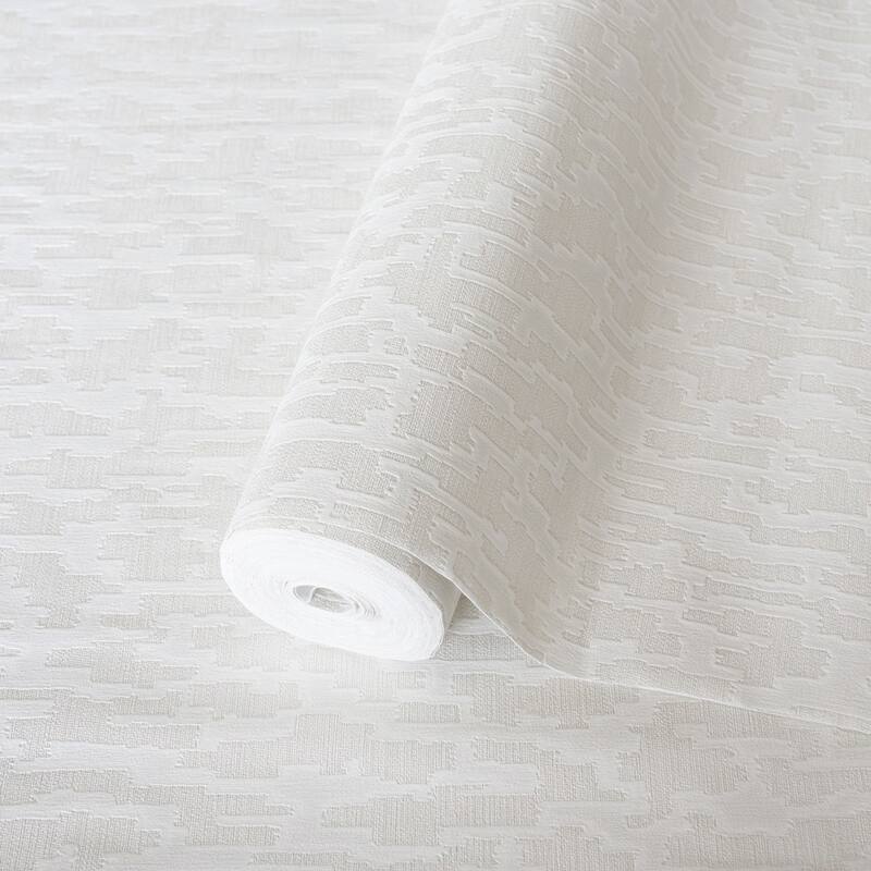 Abstract Metallic Accents Glam Solid Color Wallpaper - White
