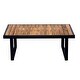 preview thumbnail 13 of 11, Industrial Acacia Wood & Iron 4-Piece Outdoor Sectional Sofa Set with Table
