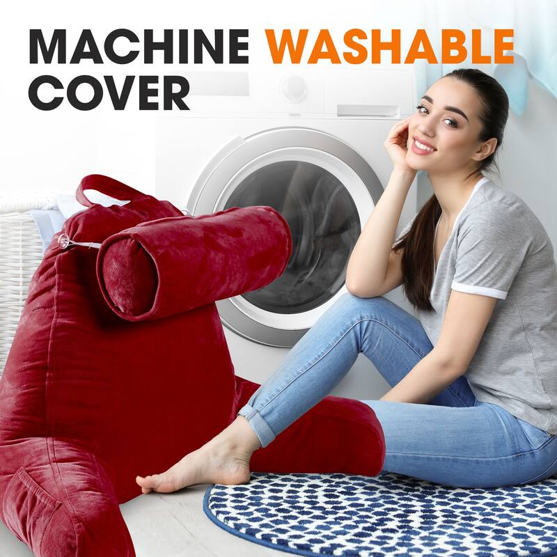 Cheer Collection Extra Large TV Pillow With Detachable Bolster