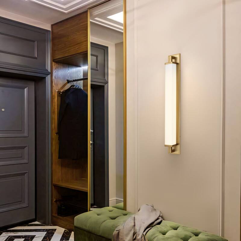 Zenith 34" Antique Brass LED Bathroom Vanity Light