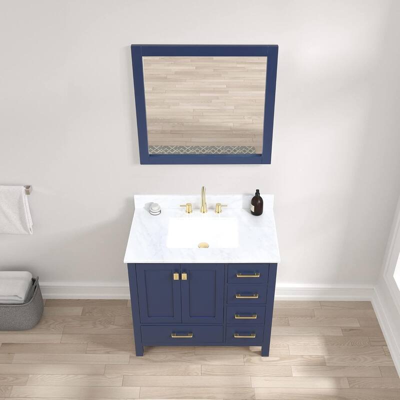 Blossom Geneva 36" Solid Wood Bathroom Vanity with Marble Top