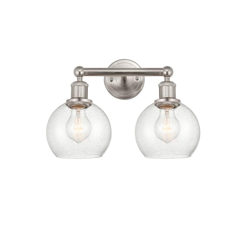 Innovations Lighting 616-2W-11-15 Athens Vanity Athens Deco Swirl 2 - Brushed Satin Nickel / Seedy