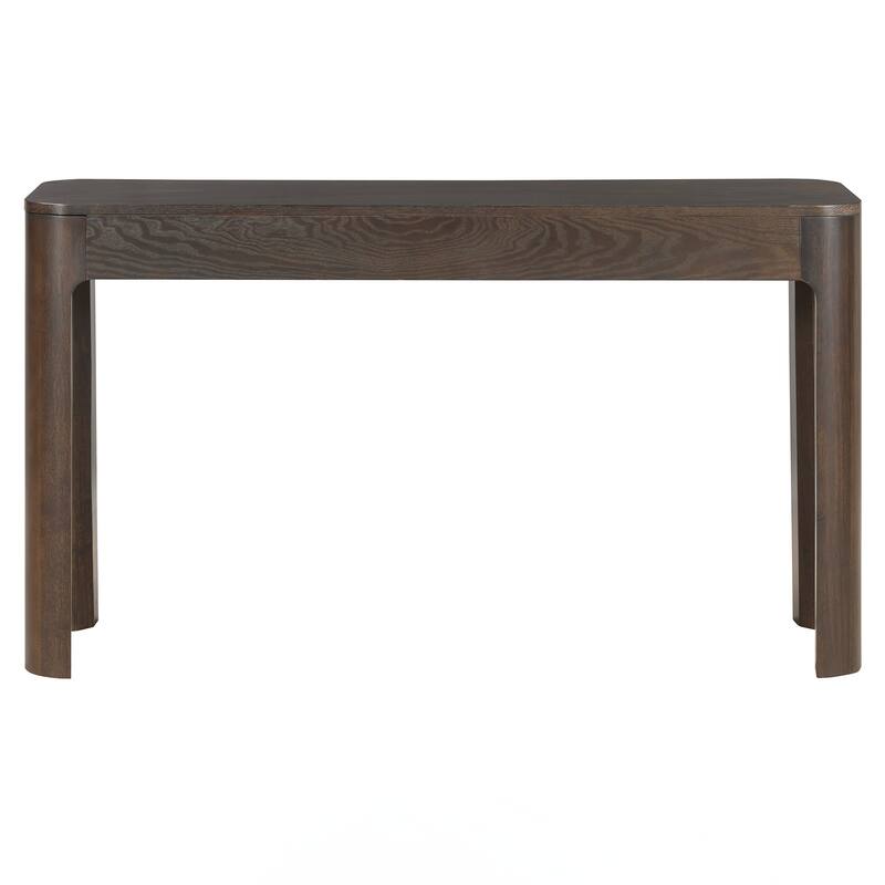 Console Table with Curved Corners for Safety, Entryway Table with 3 Concealed Drawers, Sturdy Sofa Table with Thick Legs