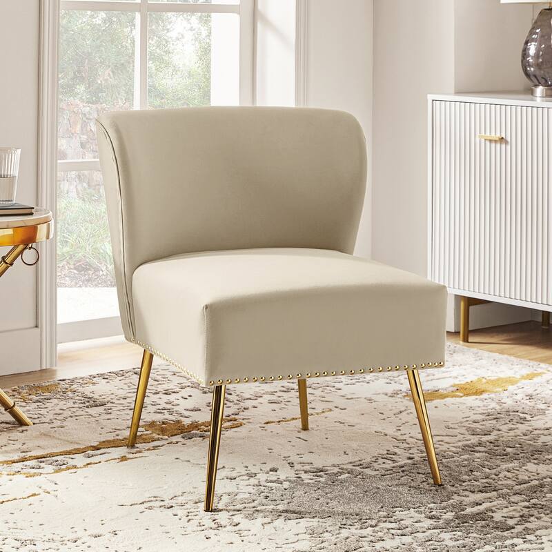 Celtia Modern Velvet Accent Side Chair with Nailhead Trim by HULALA HOME