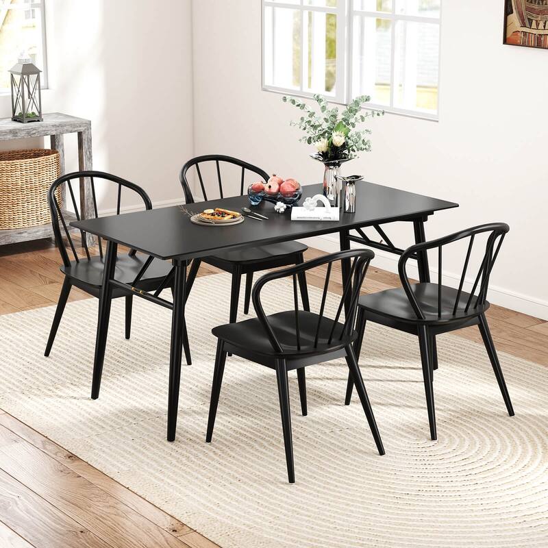 Costway Wooden Dining Chair Set of 2/4 with High Spindle Back Rubber - See Details