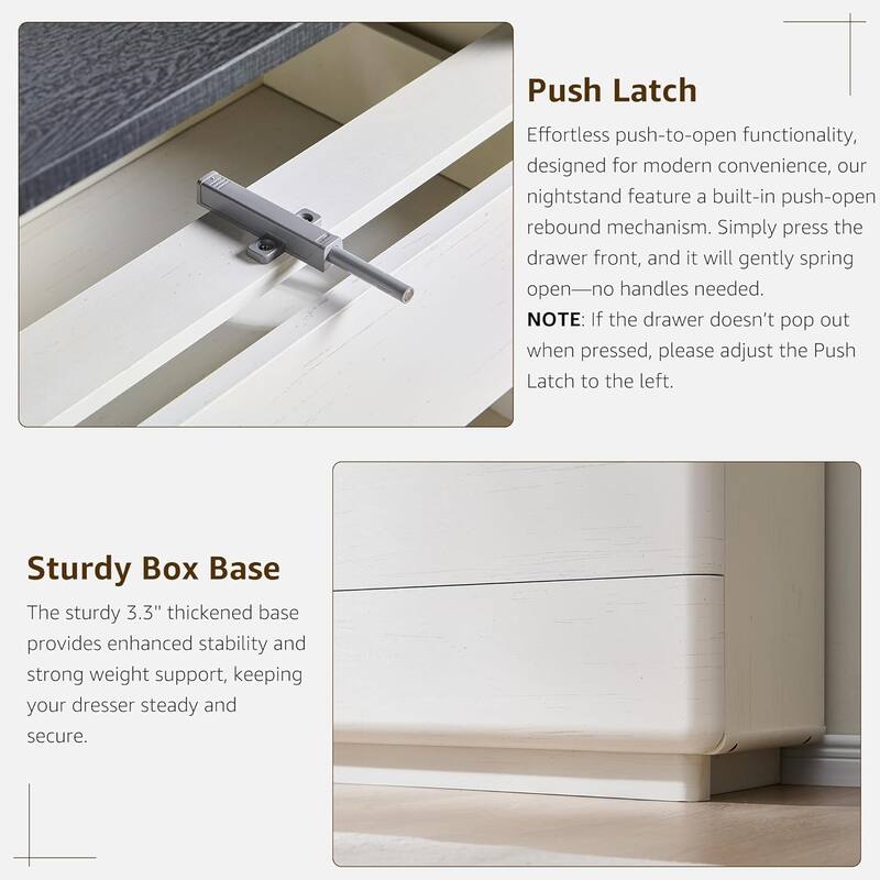 Modern 6 Drawer Dresser for Bedroom, Handle-less Wooden Dressers