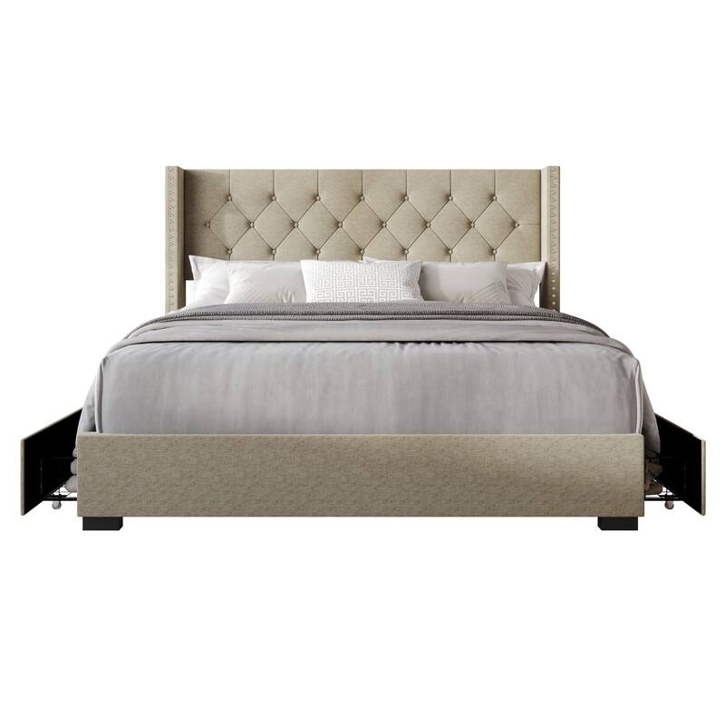 Greeley Tufted Upholstered Storage Platform Bed