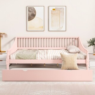 Multi-functional Design,Full Size Daybed with Trundle and Support Legs,Solid Construction