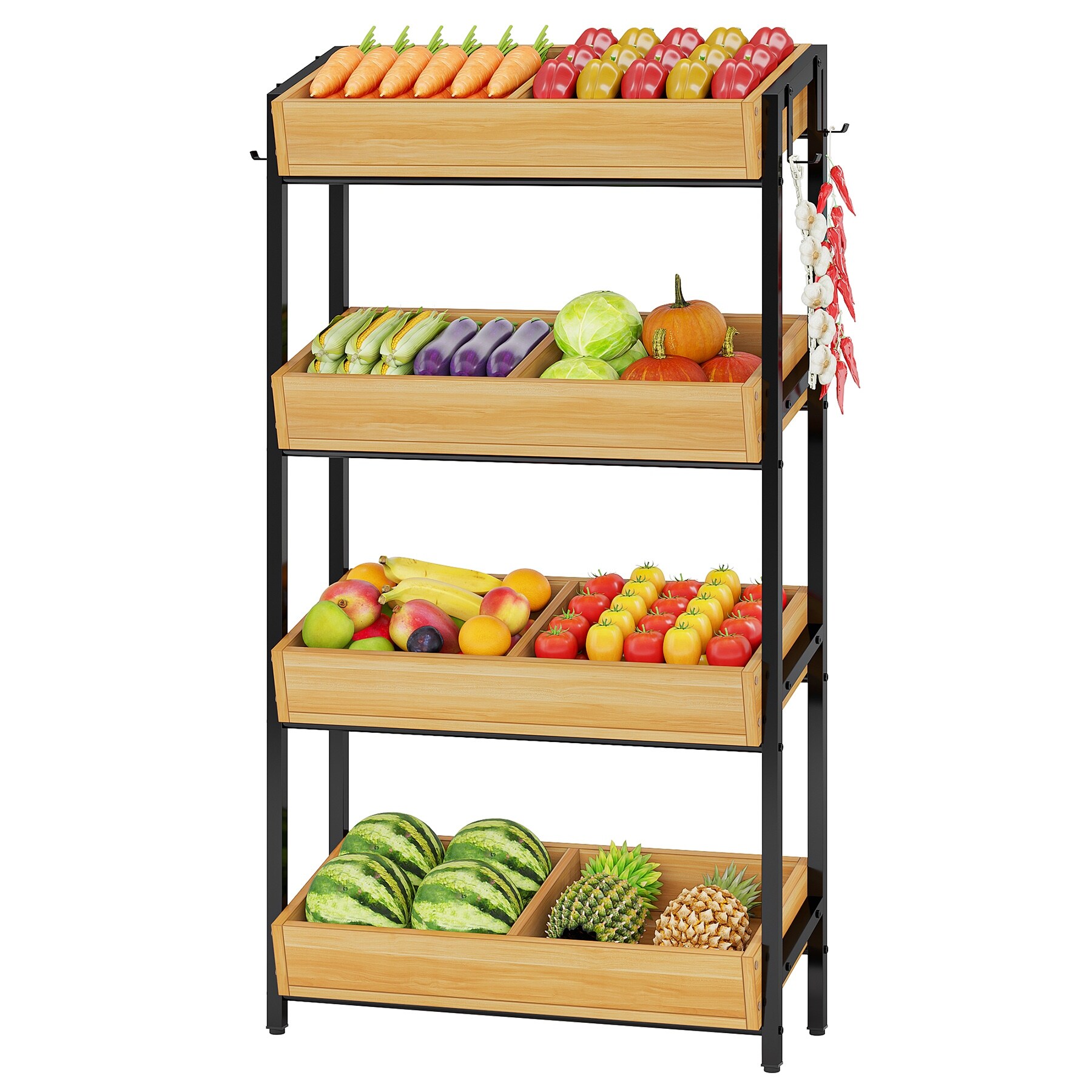Storage Baskets with Top Lid Stackable Pantry Organization and Storage,  Large Capacity Kitchen Produce Basket Bins for Fruits, Vegetables, Potatoe,  Cans, Onion and Snacks 