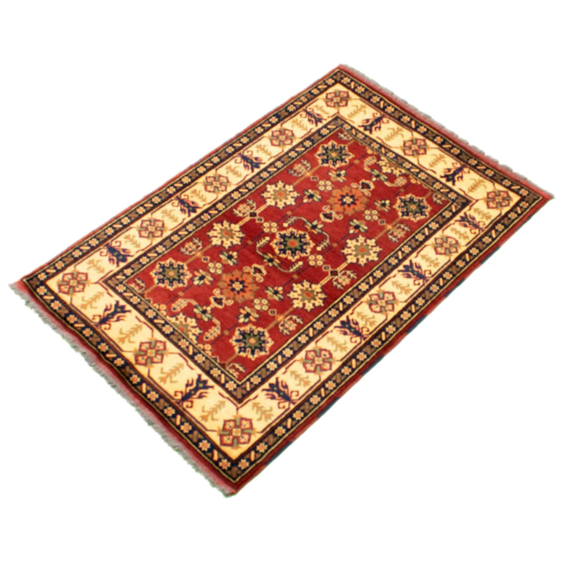 ECARPETGALLERY Handknotted Finest Kargahi Dark Red Wool Rug 3'3 x 4