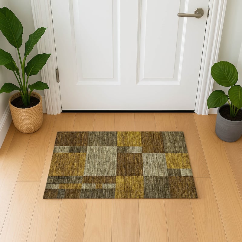 Premium Washable Super Soft Casual Contemporary Mayfield Rug - Pewter - 1'8" x 2'6"