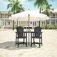 preview thumbnail 21 of 29, Rustic 2 Pieces Adirondack Chair Outdoor Barstools with Connecting Tray and Umbrella Hole