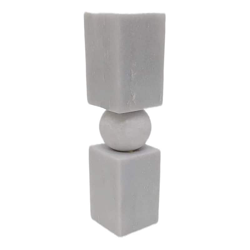 Marble Stone Taper Holder with Geometric Contemporary Design
