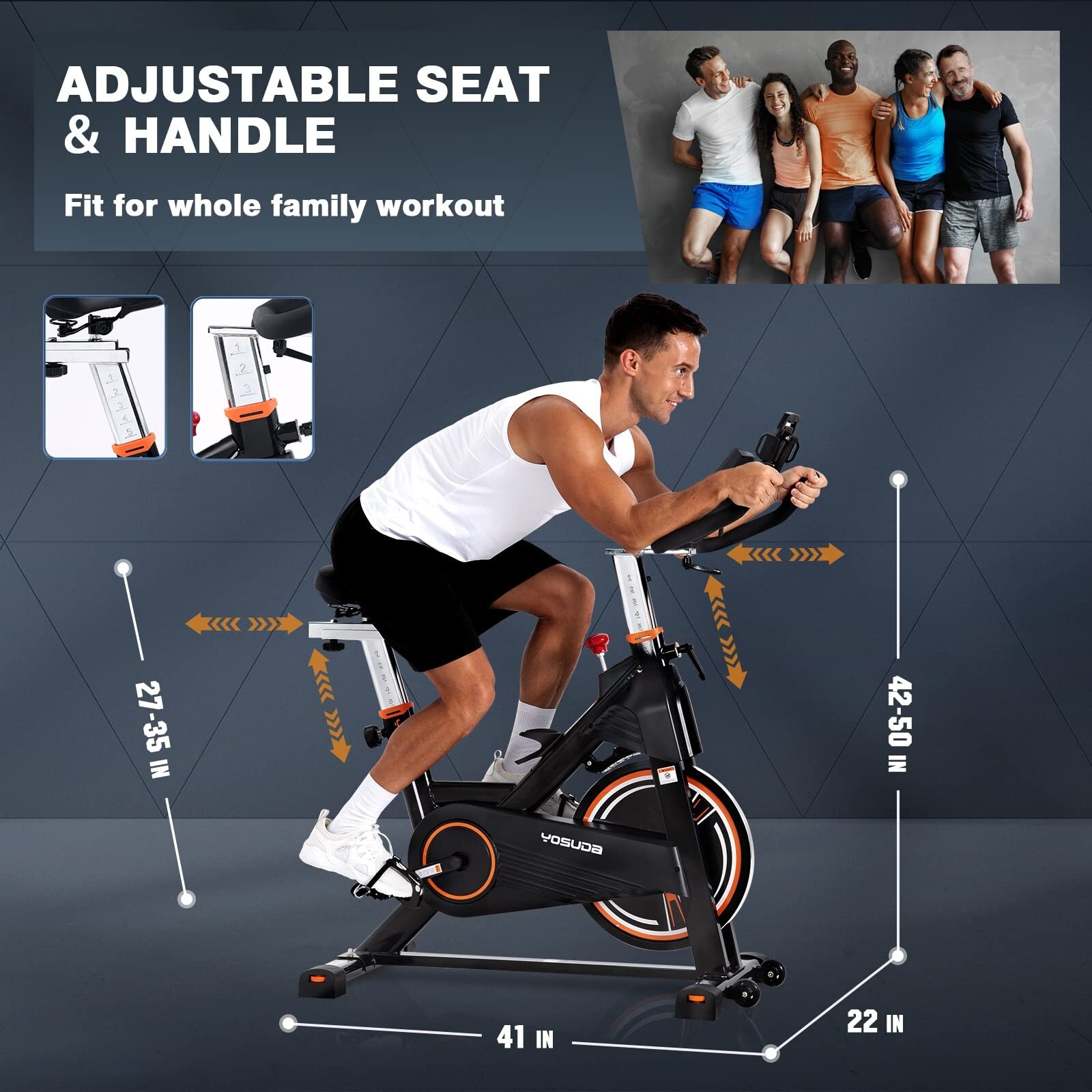 Magnetic Exercise Bike 350 lbs Weight Capacity Indoor Cycling Bike Stationary with Comfortable Seat Cushion Silent Belt Drive Bed Bath Beyond 40334443