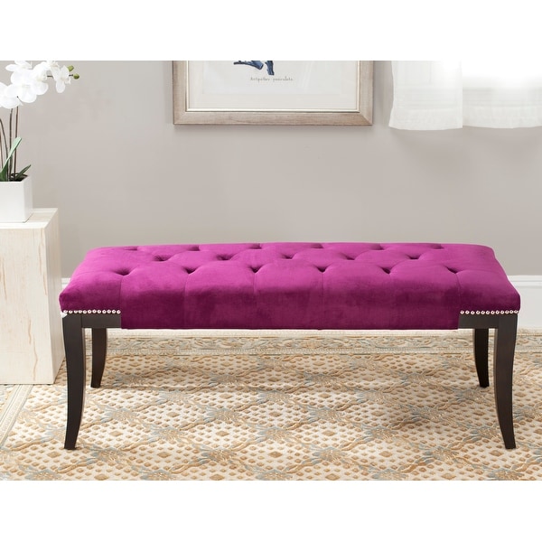 Safavieh Florence Purple Tufted Nailhead Bench 47.6