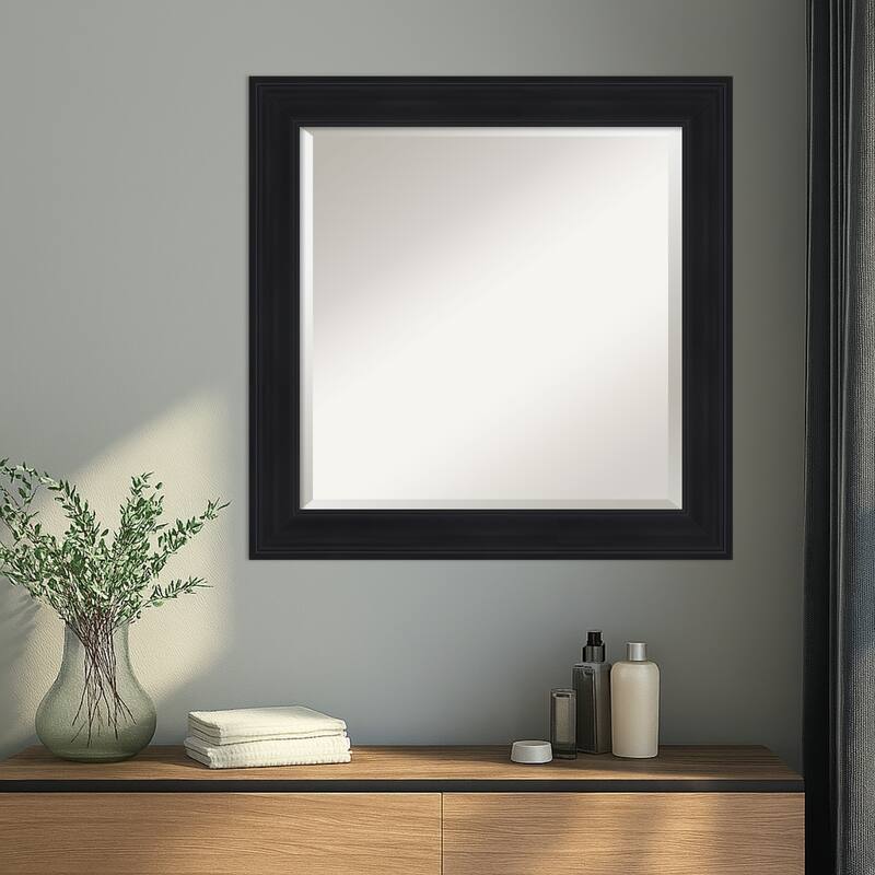 Abbey Black Beveled Framed Wall Mirror - Abbey Black