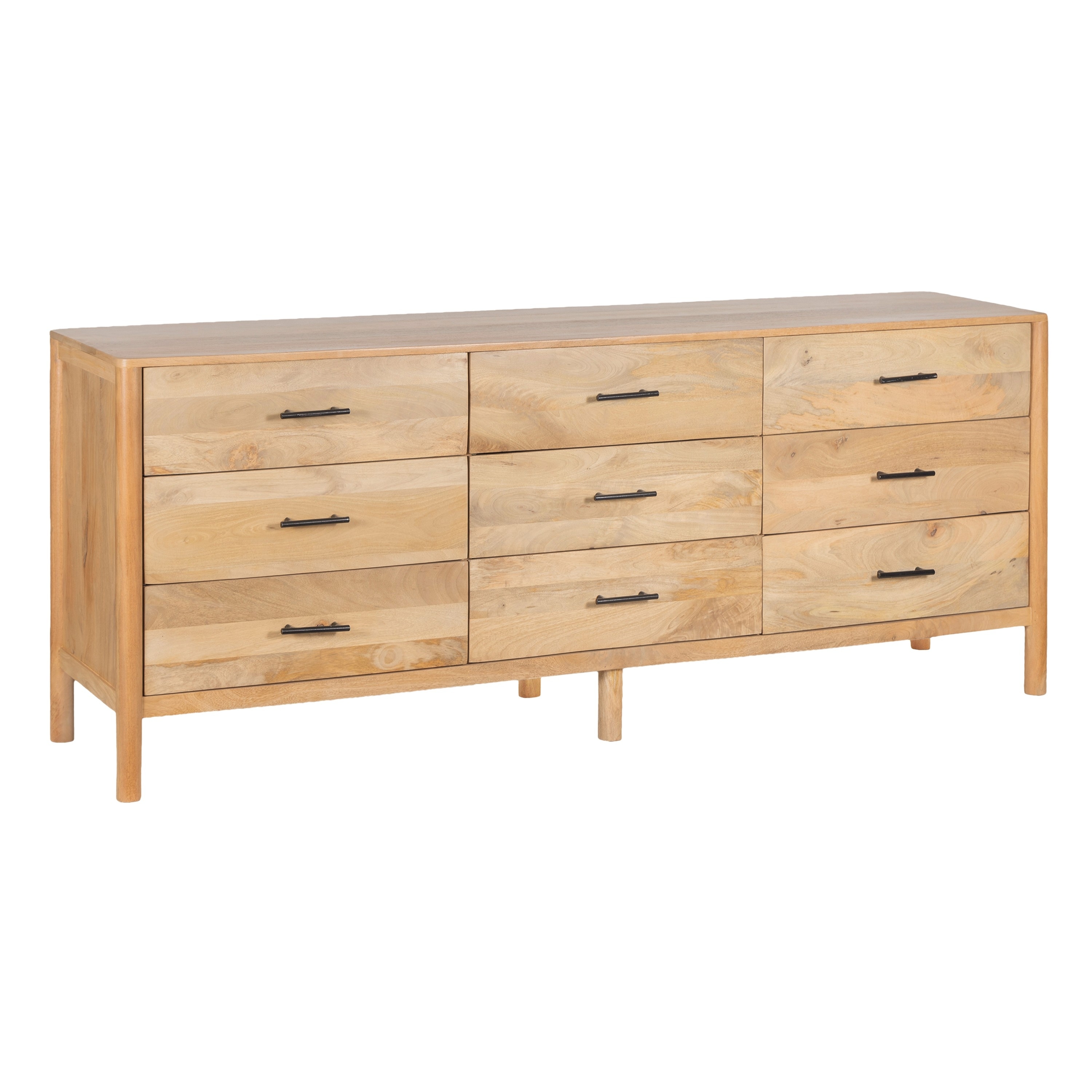 dresser 84 inches long Geti 84 Inch Wide Dresser, 9 Spacious Drawers, Handcrafted Natural Oak White Mango Wood