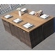 preview thumbnail 7 of 16, 11-Piece Patio Wicker Aluminum Dining Table Set w/ Chairs and Ottomans