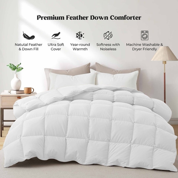 Hotel grand white goose feather & down store comforter