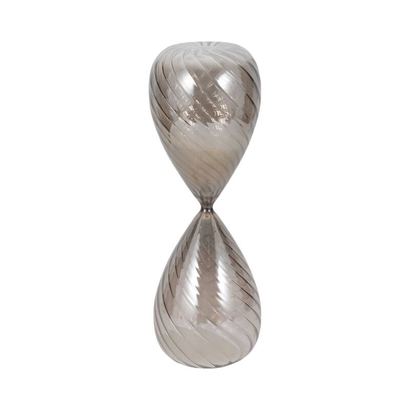 Modern Glass Hourglass Sculpture - Home Decor