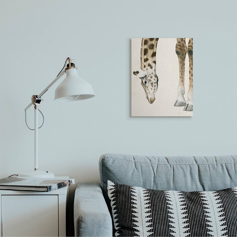 Stupell Giraffe Grazing Safari Animal Hoof Detail Canvas Wall Art