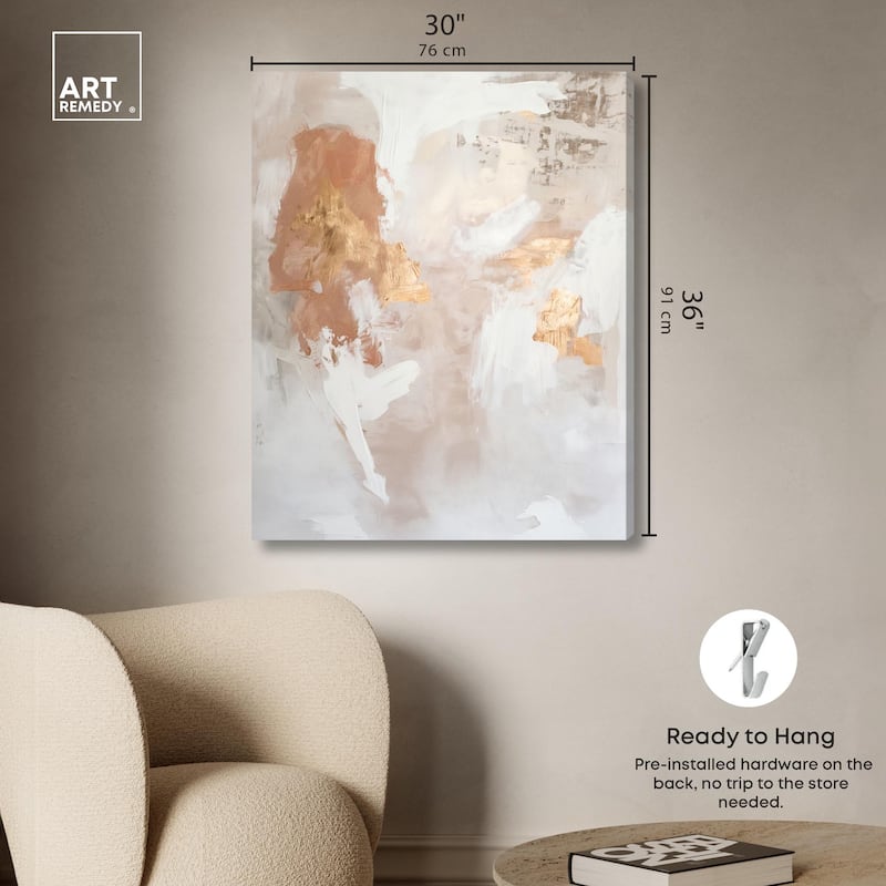 Gold-Trimmed Rose Quartz II Canvas by Art Remedy, Gallery Wrapped