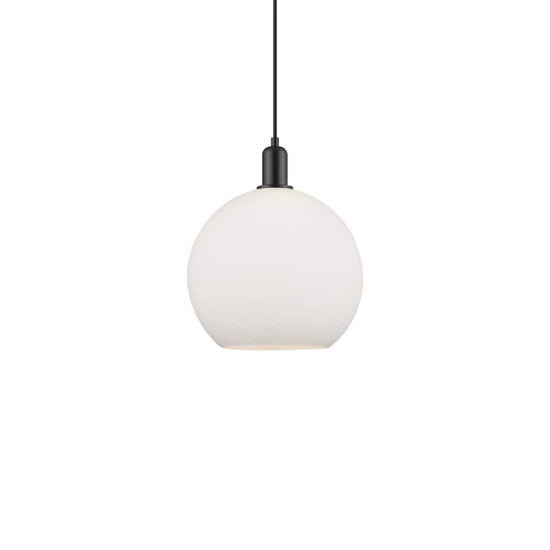 Innovations Lighting 716-1P-15-12 Athens Pendant Athens 12" Wide - Matte Black / Matte White