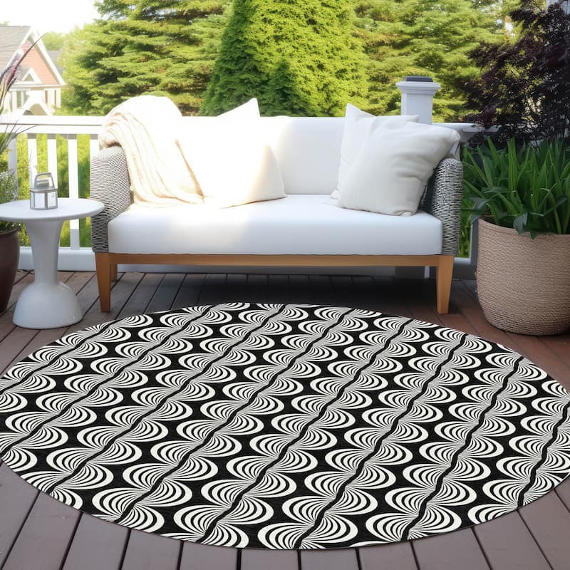 Machine Washable Indoor/ Outdoor Contemporary Chantille Rug