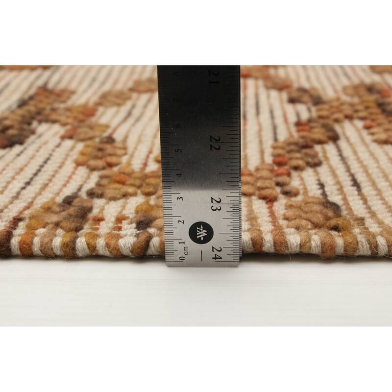 ECARPETGALLERY Braid weave Sienna Tan Wool Rug - 5'0 x 8'2