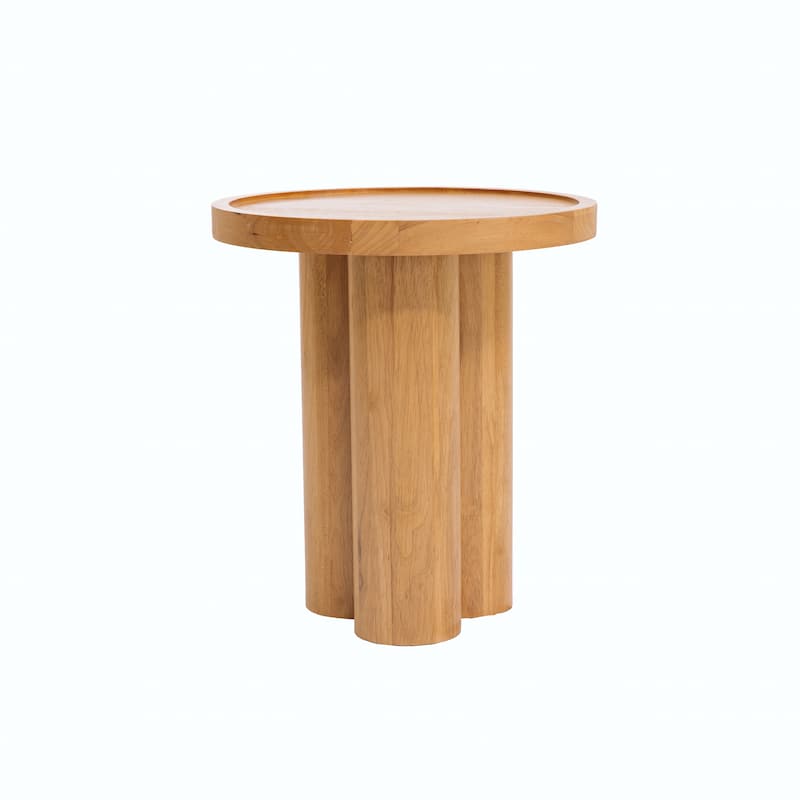 Christopher Knight Home - Lumi Modern 21.46" Height Round Wood End Table with Pedestal Base