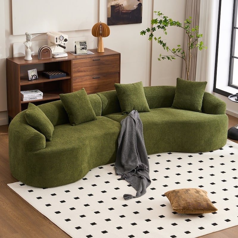 110'' Modular Sectional Curved Boneless Sofa - Green