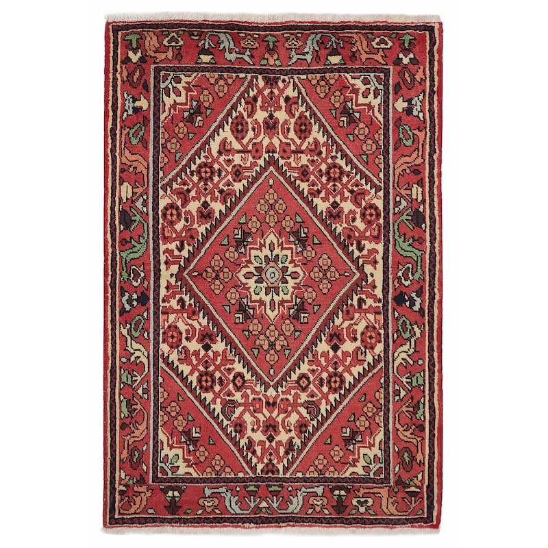 ECARPETGALLERY Hand-knotted Anadol Red Wool Rug - 3'3 x 4'11