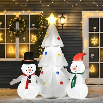 HOMCOM 6 ft. Inflatable Snowman Christmas Decoration, Inflatable Christmas Tree