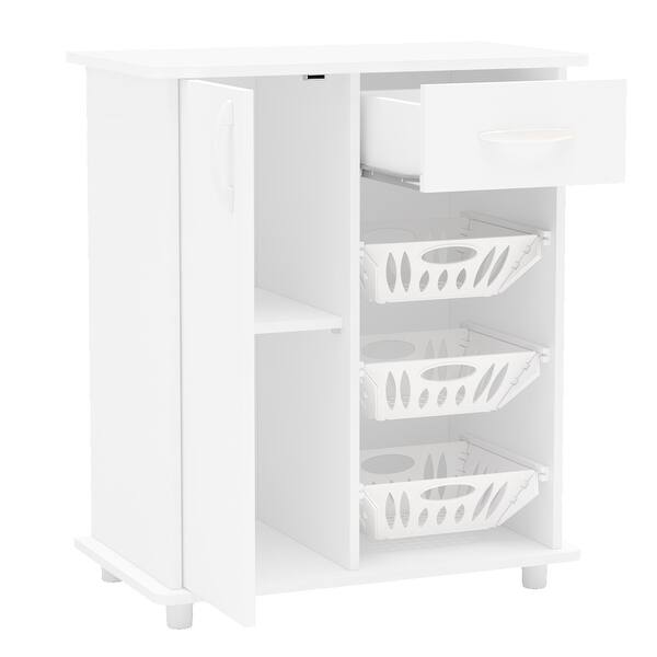 Polifurniture Compact Kitchen Storage Cabinet, White Polifurniture Compact Kitchen Storage Cabinet, White