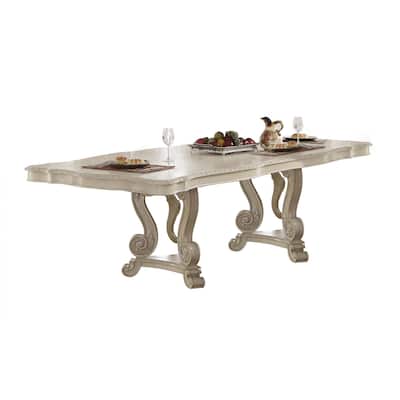 Brocke Antique White Dining Table with Extension Leaf