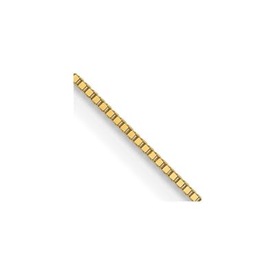 Curata Italian 14k Yellow Gold Solid 0.5mm Baby Box Chain Necklace (Lobster) Options: 16 18 20 22 24