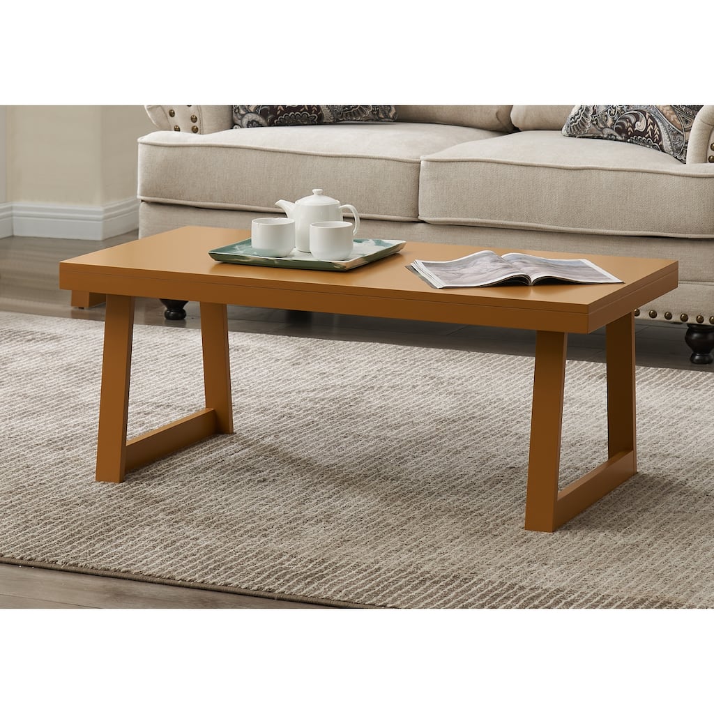 Charlie Modern Wood Coffee Table with Open Storage Shelf - 40"L x 20"W x 17"H