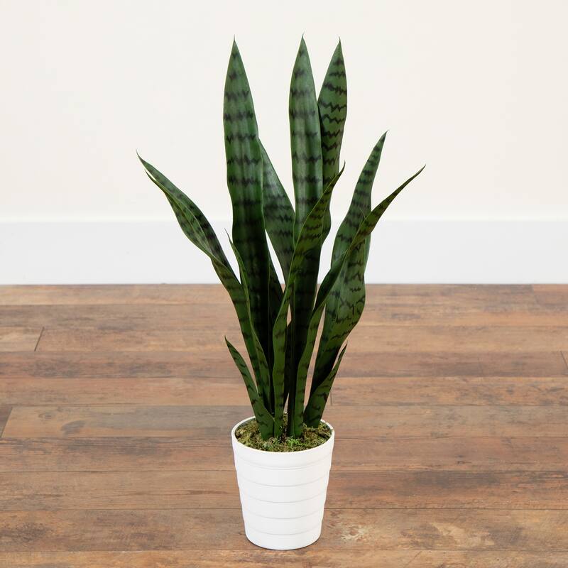 Sansevieria Artificial Plant with Planter - 2' - Green