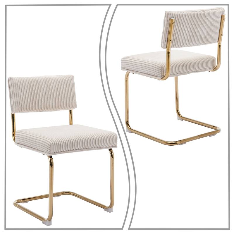 Contemporary Stylish Set of 2 Upholstered Dining Chairs with Non-Slip Foot Pads