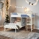 preview thumbnail 2 of 6, Modern Geo Cutout Colorful Twin L-Shaped Bunk Bed