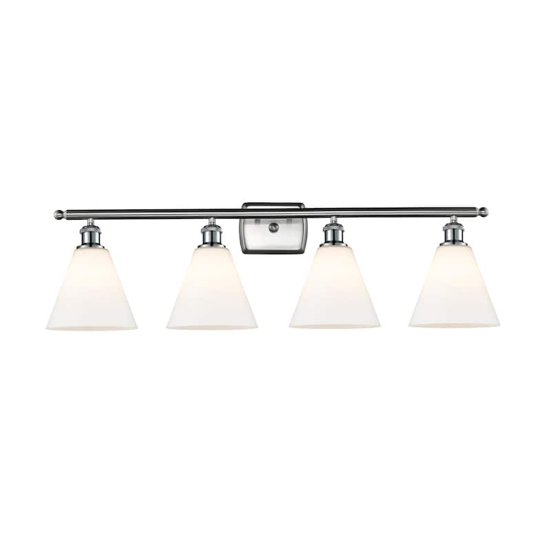 Innovations Lighting 516-4W-11-38 Berkshire Vanity Berkshire 4 Light - Brushed Satin Nickel / Matte White