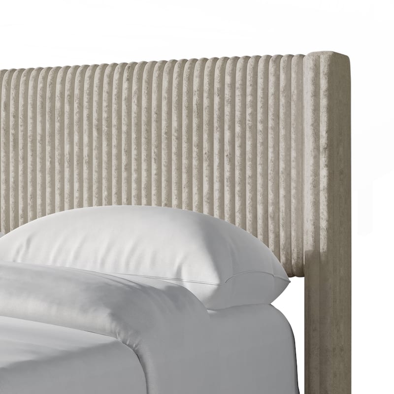 CraftPorch Modern Wingback Upholstered Velvet Bed