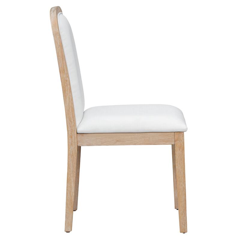 Roomfitters Dining Chair Set of 4, Upholstered Wood Chairs with Curved Back for Dining Room and Living Room