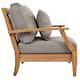 SAFAVIEH Couture Freida Wood Patio Arm Chair - 31.4" W x 35.6" L x 32.6" H - 31"W x 36"D x 33"H