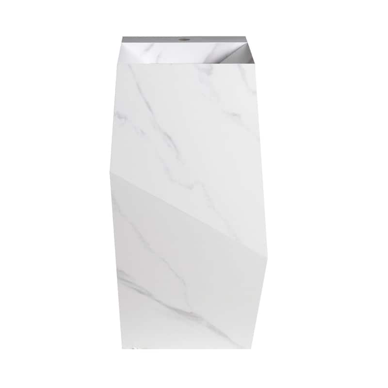 Fine Fixtures Canyon Collection, Elegant Square Shaped Pedestal Sink, - N/A