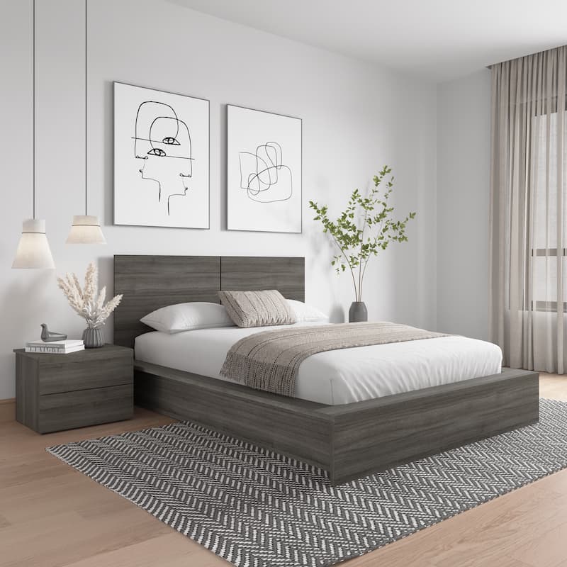James 3-Piece Bedroom Set with Bed, Headboard, and Nightstand